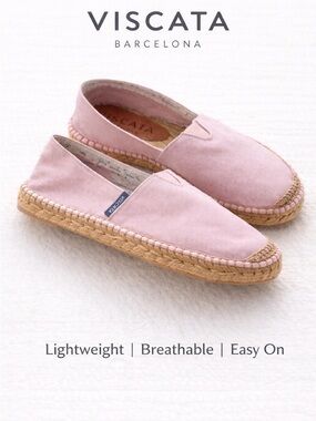 VISCATA Barcelona Pink Canvas Espadrilles Slip On Shoes EU 36